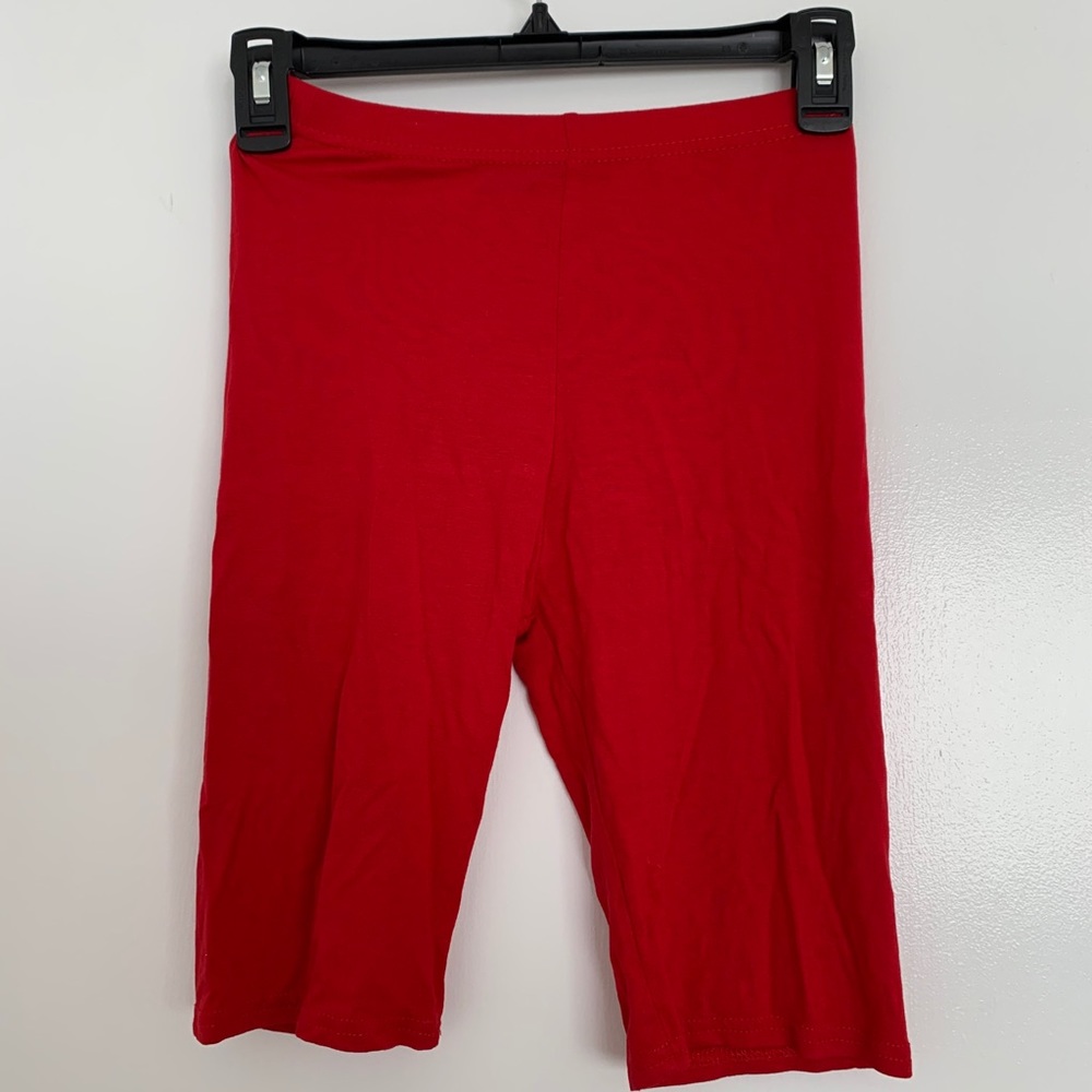 Red biker shorts